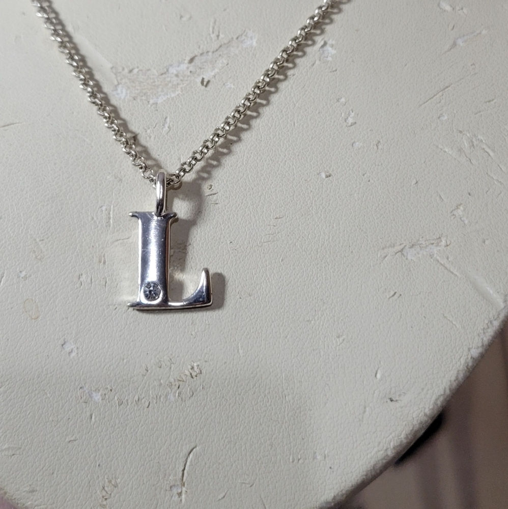 Silver Initial 'L' Pendant Necklace